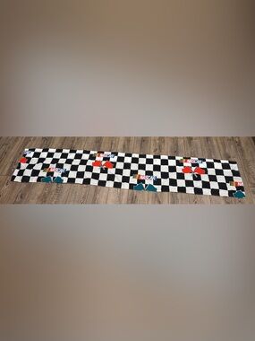 Vintage NASCAR Checkered Flag Curtain Panel Racing Decor 90 Inch Van River